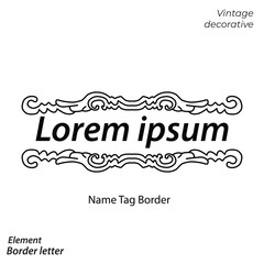 tag name border, aesthetic, vintage and vector border design elements