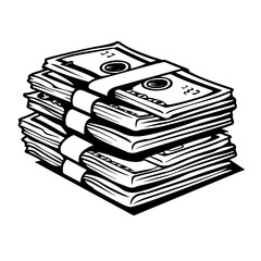 Stack Of Cash Money Vector Logo