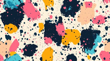 Seamless abstract pattern featuring unique textures and vibrant colors ideal for textile design and background applications