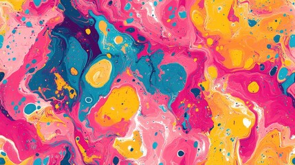 Seamless liquid marbling paint texture pattern with vibrant fluid colors perfect for backgrounds and wallpapers