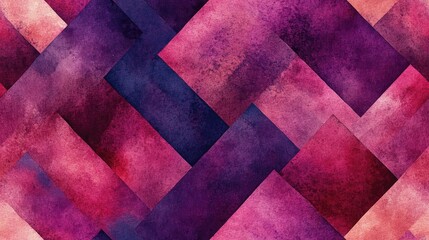 Abstract magenta and violet watercolor geometric pattern with a seamless design perfect for modern textile applications