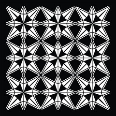 Fototapeta premium Geometric vector pattern with triangular elements. abstract picture for wallpapers and backgrounds. Black and white ornament. 