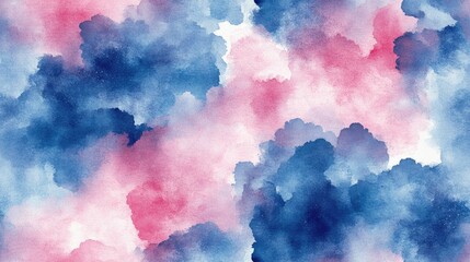 Seamless abstract watercolor pattern featuring vibrant pink and blue hues ideal for wallpaper decoration card design and graphic applications