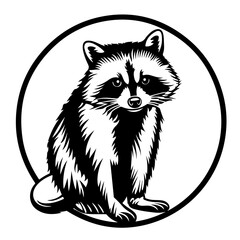 Obraz premium Standing Raccoon Vector Logo
