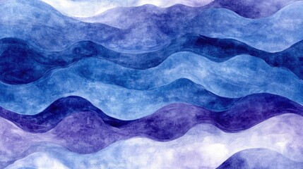 Fototapeta premium Native batik watercolor pattern featuring flowing sea waves artistic seamless design for textiles and home decor