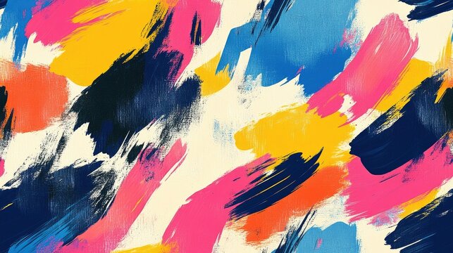 Brushed abstract painting pattern with colorful strokes vibrant design for wallpapers and textiles