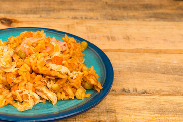 Chicken rice dish with vegetables