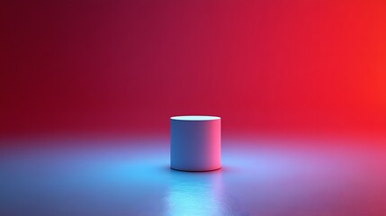 Minimalist Podium on Gradient Background with Lights