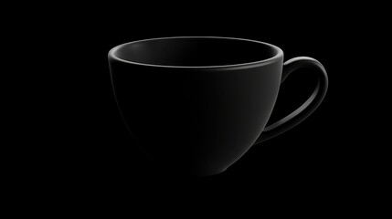 3D rendering of a black coffee cup
