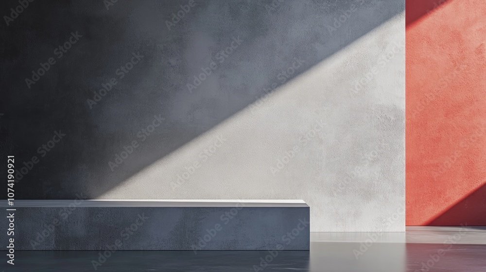 Poster gray empty studio with gradient 3d rendering background featuring an abstract horizontal template fo