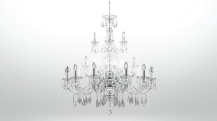 3D rendering of a chandelier hanging from the ceiling isolated on a white background featuring a pendant light design