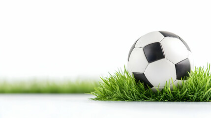 Obraz premium Football, Soccer Ball and Field, Verdant Grass