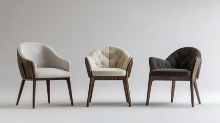 3D rendering of chair sketches Illustration