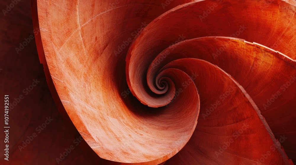 Poster 3d rendering of abstract background featuring coiled shell geometry