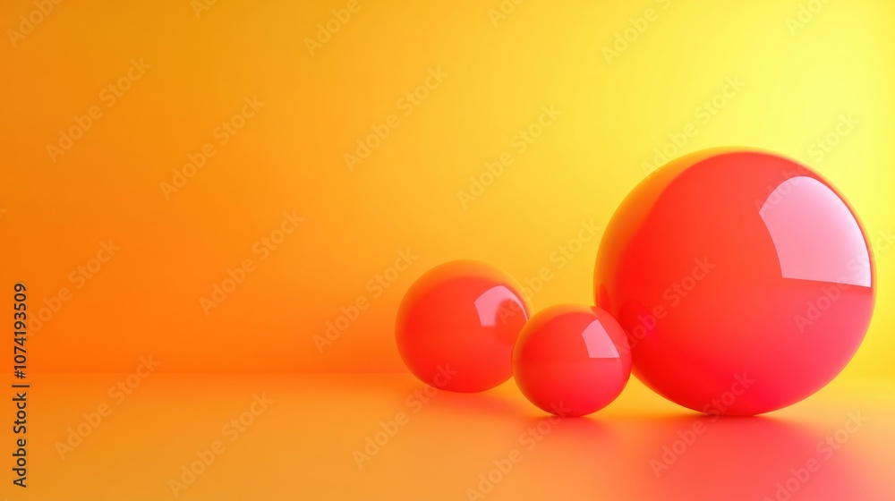 Poster 3d rendering of a warm toned gradient background with saturated yellow to red transitions for produc