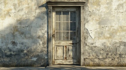 Fototapeta premium 3D rendering of a vintage door and window