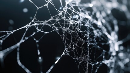 3D rendering of a black and white spider web
