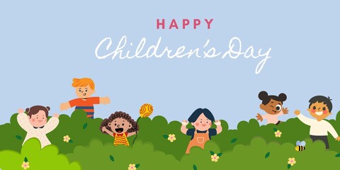 Happy Children's Day! May the children find happiness in a garden full of flowers