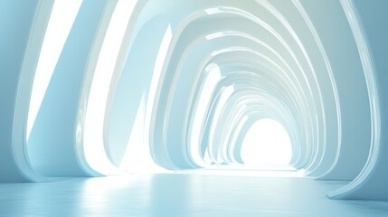 Obraz premium 3D rendering of a futuristic architectural corridor background