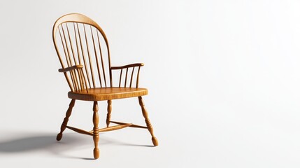 Fototapeta premium 3D rendering of an isolated vintage wooden chair on a white background
