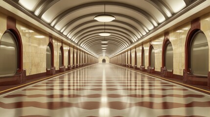 Fototapeta premium 3D rendering of a subway station interior