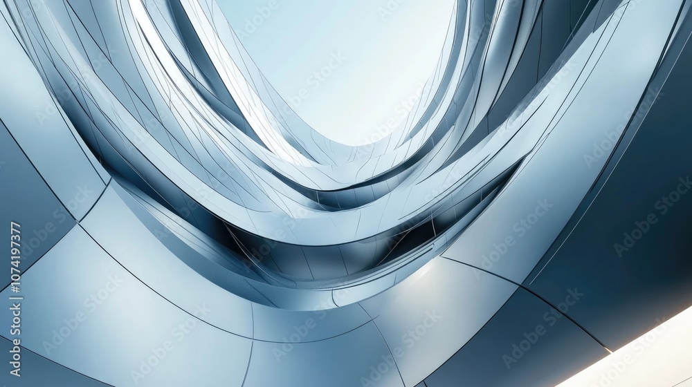 Poster smooth abstract architectural background in a 3d rendering