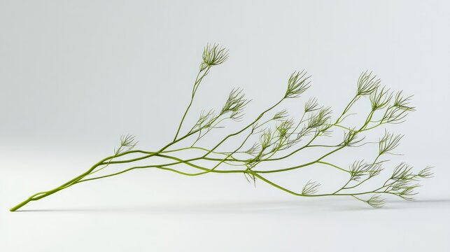 3D rendering of Pedilanthus tithymaloides an ornamental plant with elongated features valued for its medicinal properties in wound healing