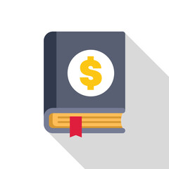 Closed book with dollar sign representing business, finance, and education concepts