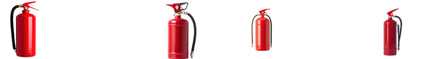 Obraz premium Bright red fire extinguisher standing upright and ready for emergency use in a home office or other commercial setting Fire safety and prevention equipment for disaster and hazard control