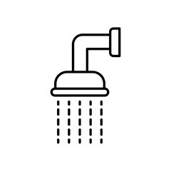 shower line icon sign vector