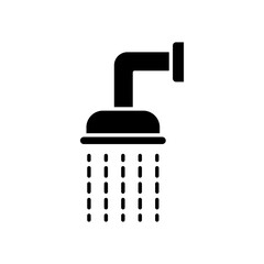 shower silhouette icon sign vector