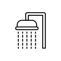 shower line icon sign vector