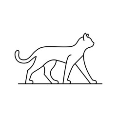cat line icon sign vector