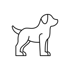 dog line icon sign vector