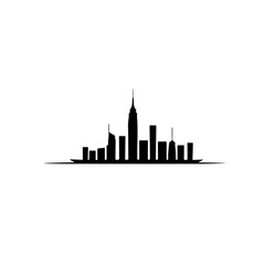 Obraz premium Street And Skyline Vector Logo