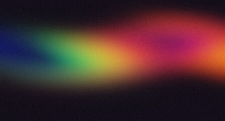 Elegant color gradient grainy backdrop design. Abstract rainbow black color noisy gradient, vibrant color flow, glowing, shine, bright, banner or poster, empty space.