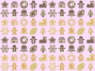 クッキーのシームレスパターン〈ベタ〉　C-3'