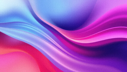 Naklejka premium Abstract grainy background with gentle colored waves and lines, purple and blue colors, noise grain texture wallpaper design