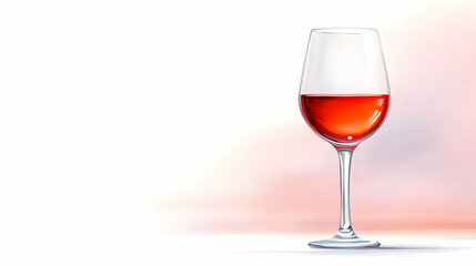 Glass of wine vintage illustration