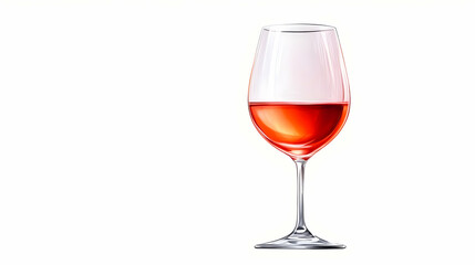 Glass of wine vintage illustration