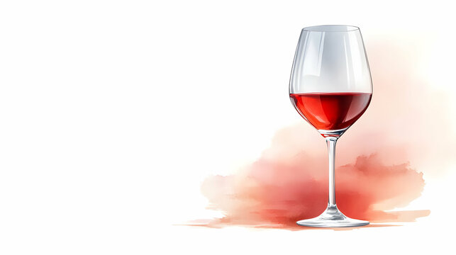 Glass of wine vintage illustration
