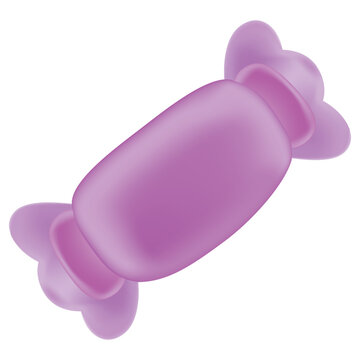 3D candy in wrapper on white background