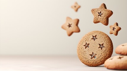 Whimsical floating star-shaped cookies