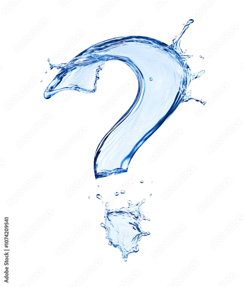 Poster high-quality png of curved arrow made of water splashes, conceptual image isolated on a white backgr