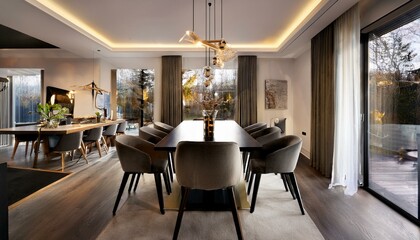 Fototapeta premium Ai Generate Modern dining room interior