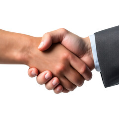 handshake between two business man on a white background PNG file, Close-up image of a firm handshake