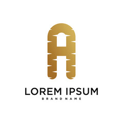 Letter A logo design vector icon with creative idea. Premium Vector