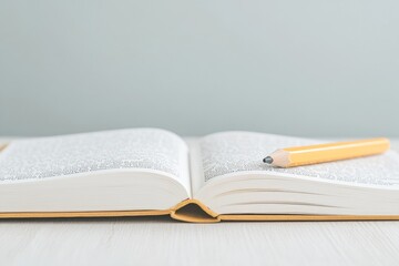 Exploring Language on National Dictionary Day Vocabulary Building with Open Books and Pencil, Suitable for International Literacy Day and World Book Day