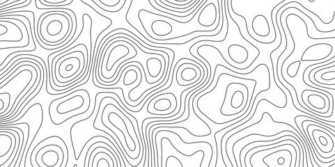 Luxury topographic wavy pattern and geographic grid map design vector art background, topographic map background with geographic black line contour map white background.