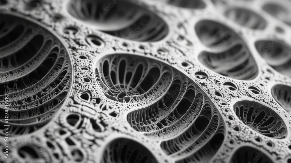 Fototapete A series of numbers and equations forming an intricate fractal pattern